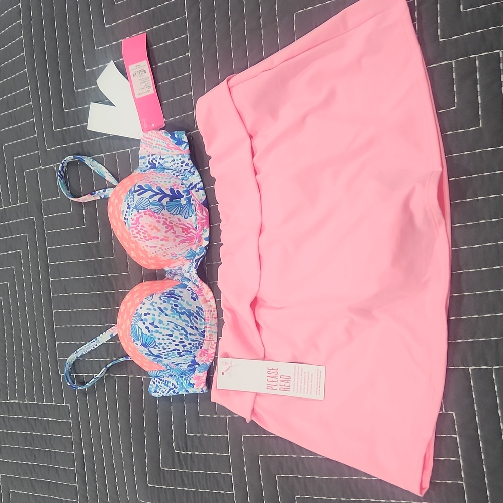 SET Lilly Pulitzer Bikini with Skirt Bottom Size 4